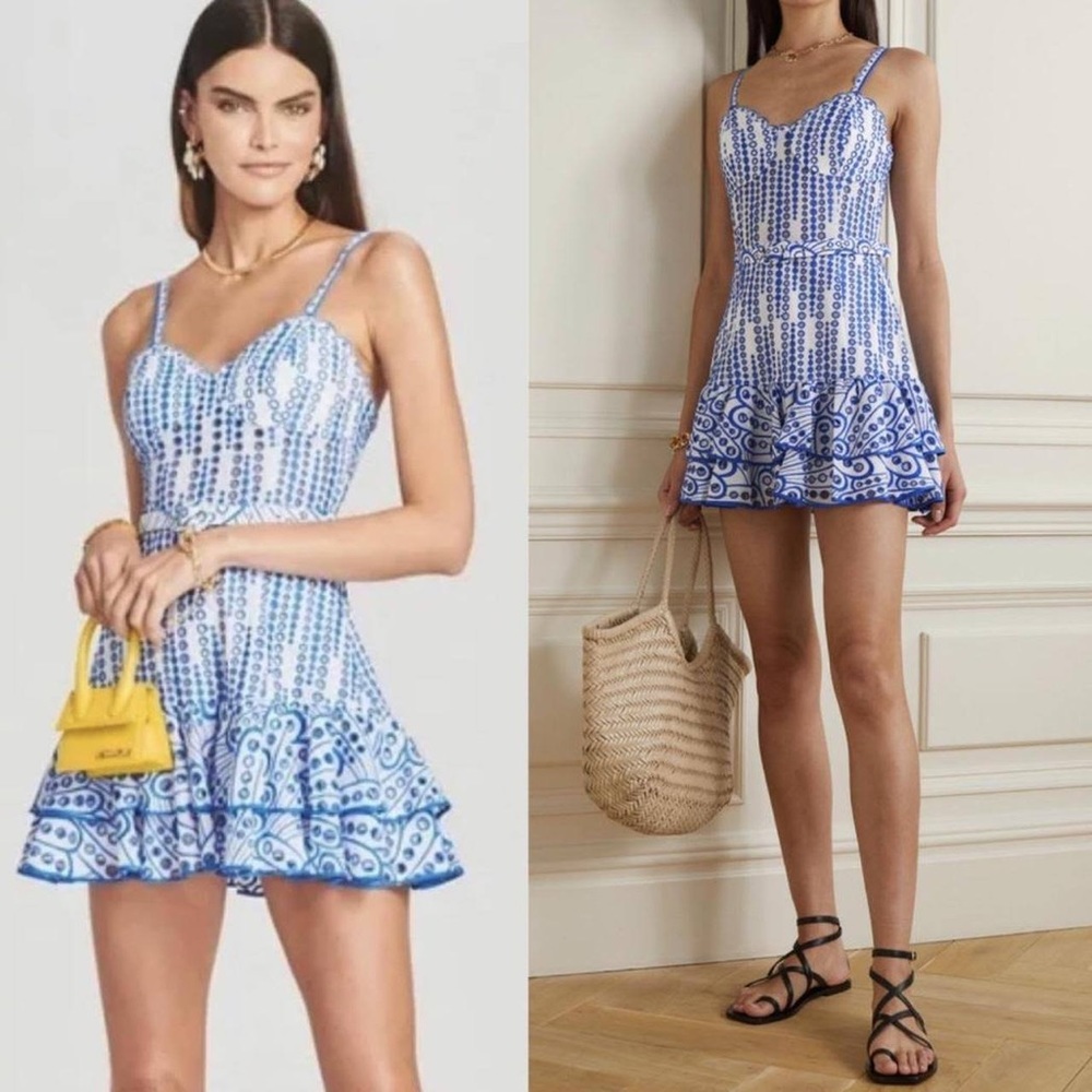 Charo Ruiz blue and white Marianne Dress